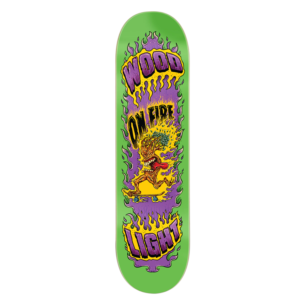 Shape woodlight tree on fire green