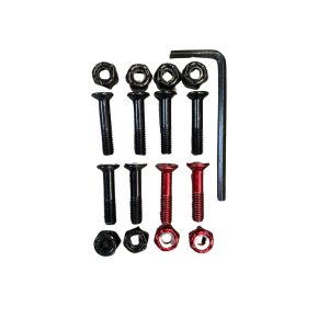 PARAFUSOS DE BASE COM MARCAÇÃO E CHAVE ALLEN - PRETO COM VERMELHO