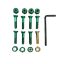 PARAFUSOS DE BASE COM MARCAÇÃO E CHAVE ALLEN - VERDE COM DOURADO