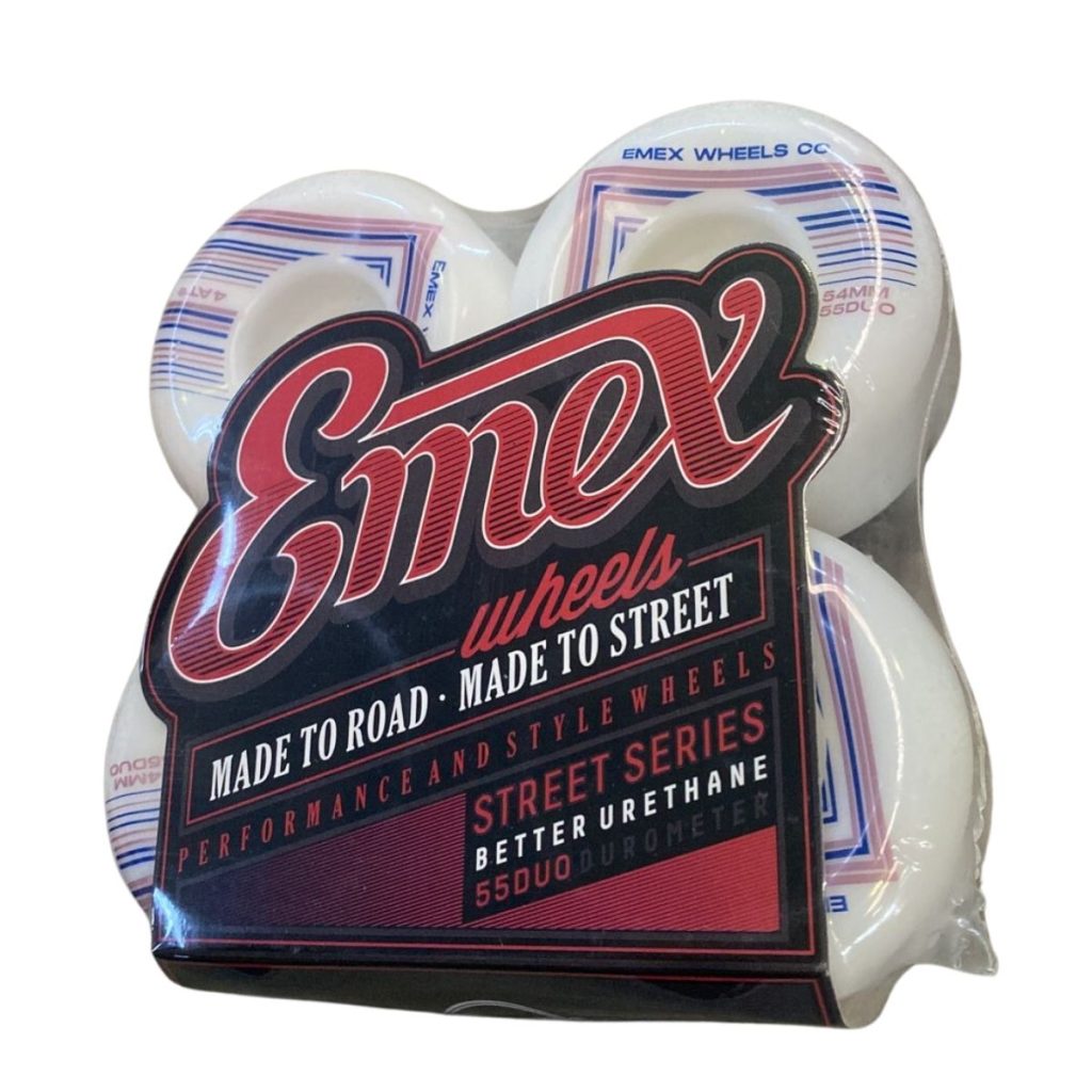 RODA DE SKATE EMEX WHEELS STREET VERMELHO COM AZUL 54MM