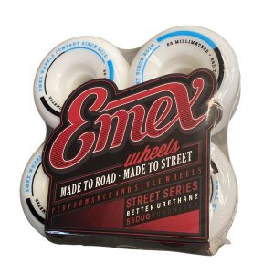 RODA DE SKATE EMEX WHEELS STREET AZUL COM PRETO 55MM