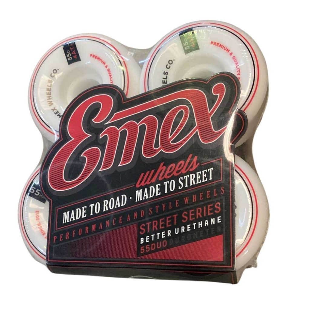 RODA DE SKATE EMEX WHEELS STREET PRETO E VERM 55MM