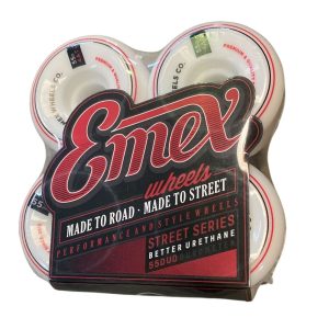 RODA DE SKATE EMEX WHEELS STREET PRETO E VERM 55MM