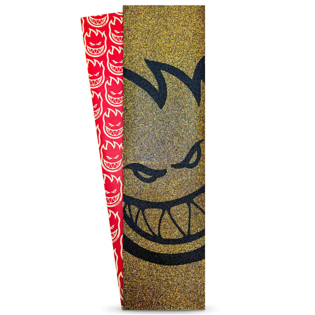 LIXA SPITFIRE EMBORRACHADA BIG HEAD GOLD GLITTER - 9.0" ESCURA